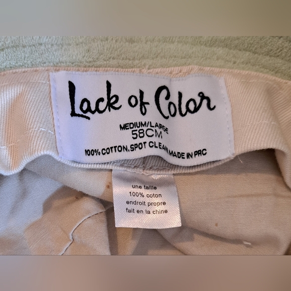 NWOT Lack Of Color Mint Neutral Boho Casual Cotton Terry Cloth Bucket Hat SZ M/L - Picture 5 of 6